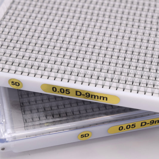 5D 0.05 D Curl - Pre Made Short Stem Fans - XL Tray