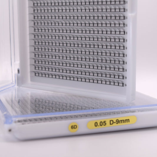 6D 0.05 D Curl - Pre Made Short Stem Fans - XL Tray