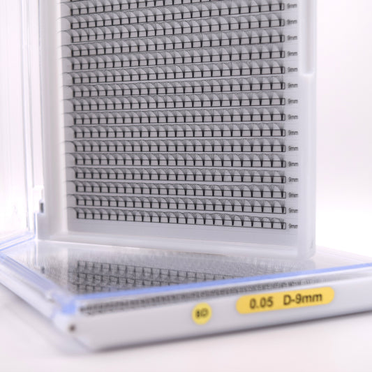 8D 0.05 D Curl - Pre Made Short Stem Fans - XL Tray