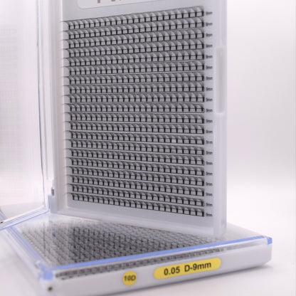 10D 0.05 D Curl - Pre Made Short Stem Fans - XL Tray