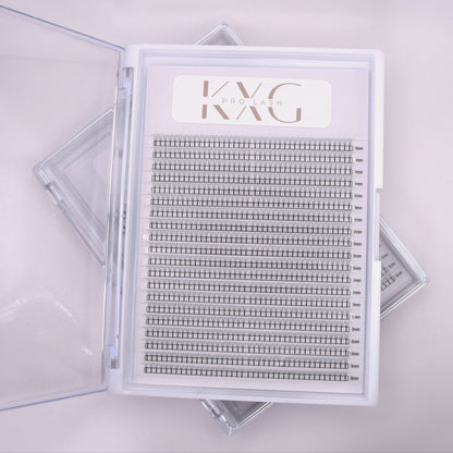 3D 0.07 D Curl - Pre Made Short Stem Fans - XL Tray