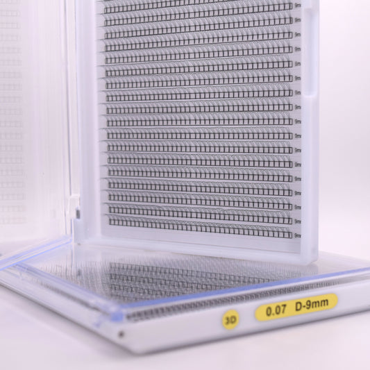 3D 0.07 D Curl - Pre Made Short Stem Fans - XL Tray