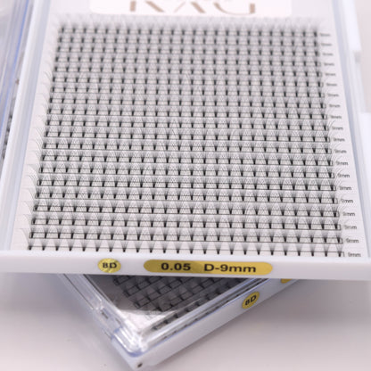 8D 0.05 D Curl - Pre Made Short Stem Fans - XL Tray